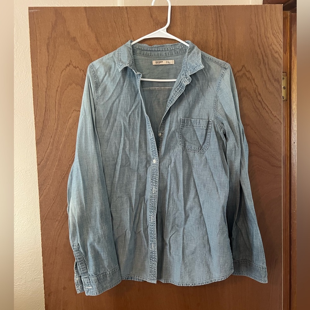 Old Navy Blue Casual Button Down Shirt